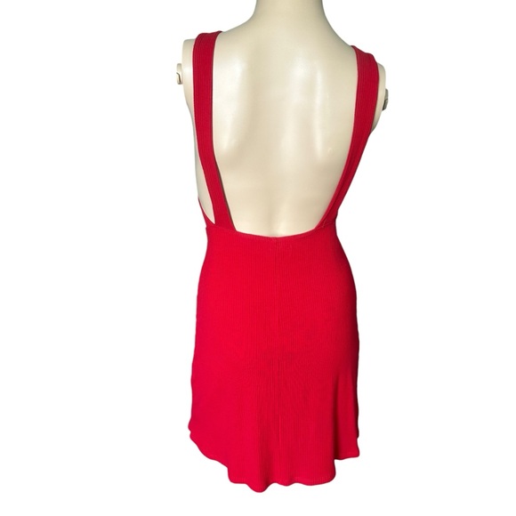 💋 Reformation Janelle Red Ribbed
Backless Mini Dress💋 - Picture 9 of 16